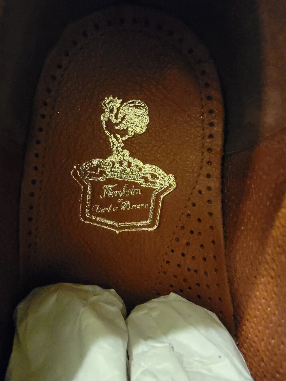 rare Florsheim by Duckie Brown white textured canvas or seersucker cap-toe oxfor